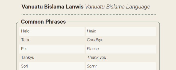 A preview of the Vanuatu language guide