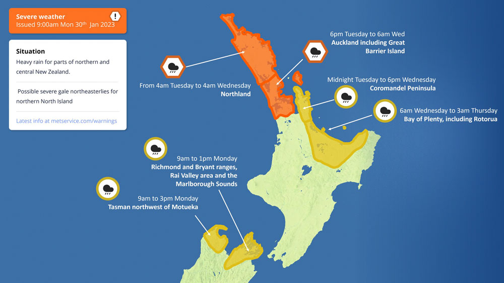 Auckland Flooding Weather forecast