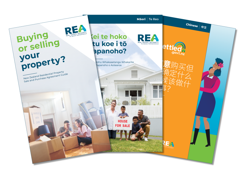 Examples of updated and translated REA consumer guides cover images